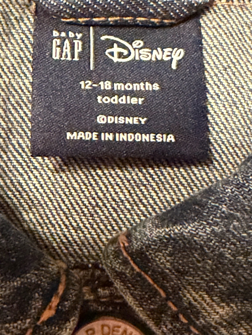 NEW Baby Gap Disney Appliquéd Minnie Mouse Jean Jacket Toddler Girl Size 12-18 M - Picture 3 of 16